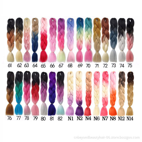 Hot Selling Wholesale Jumbo Ombre Braiding Hair For Crochet Braids Hair Expression Synthetic Braiding Hair Extensions 24 inch